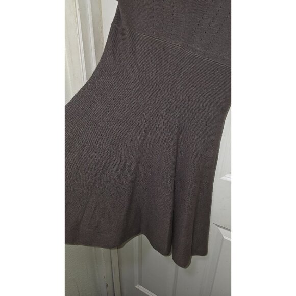 Free People Olive Green Women's Knit Flutter Sleeve Dress Deep V-Neckline & Open - Picture 5 of 8